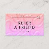 Refer a Friend Neon Pink Girly Hair Makeup Lashes 紹介カード (正面)