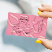 Refer a Friend Trendy Pink Abstract Spa Salon 紹介カード