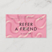 Refer a Friend Trendy Pink Abstract Spa Salon 紹介カード (正面)