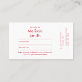 Refer a Friend Trendy Red Groovy Unique Spa Salon 紹介カード (裏面)