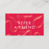 Refer a Friend Trendy Red Groovy Unique Spa Salon 紹介カード (正面)