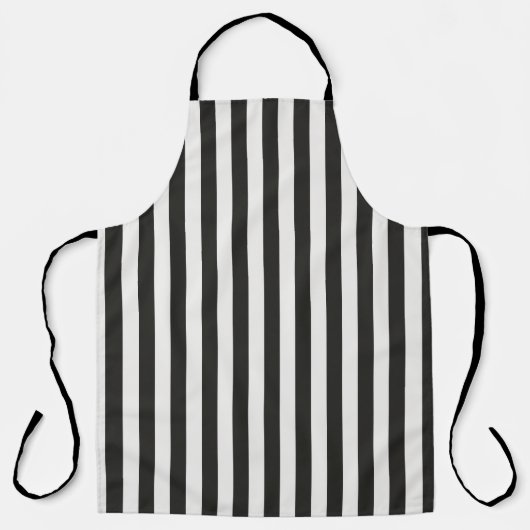 Referee Striped Classic Black & White Vertical  エプロン (正面)