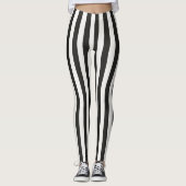 Referee Striped Classic Black & White Vertical レギンス (正面)