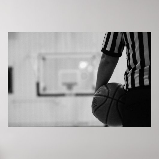 Referee Time out (Basketball) Black and White Post ポスター (正面)
