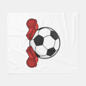 Referee whistle & Soccer ball フリースブランケット (正面(横))