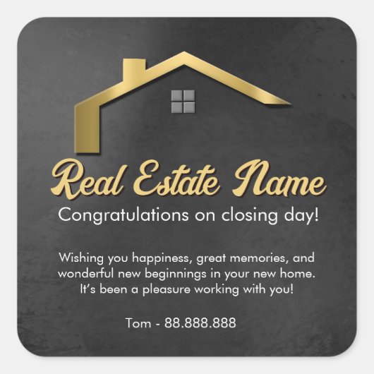 Referral Real Estate Thank You business Square Squ スクエアシール (正面)