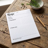 Refill Blank Recipe Pages /  Sheets | Full-Size  ノートパッド