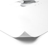 Refined Black White Overlapping Leaves & Flowers ポスター (角)