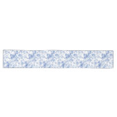 Refined Blue French Toile Roses Floral Table Runne ロングテーブルランナー (横)