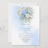 Refined Blue Hydrangeas Bridal Shower Invitation 招待状 (正面)