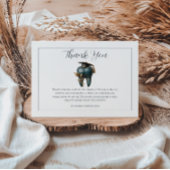 Refined Blue Tooth Laurel Graduation サンキューカード