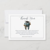 Refined Blue Tooth Laurel Graduation サンキューカード (正面)