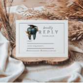 Refined Blue Tooth Laurel Graduation 出欠カード