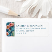 Refined Blue Watercolor Cactus ラベル (インサイチュ)