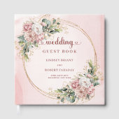 Refined Blush Pink Floral Greenery Wedding Guest  ゲストブック (正面)