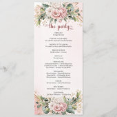 Refined Blush Pink Floral Greenery Wedding Program プログラム (裏面)