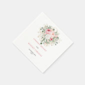 Refined Boho Blush Rose Eucalyptus Wedding Napkins スタンダードカクテルナプキン (角)