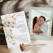 Refined Boho Meadow Wildflower Wedding Invitation 招待状