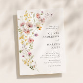 Refined Boho Meadow Wildflower Wedding Invitation 招待状