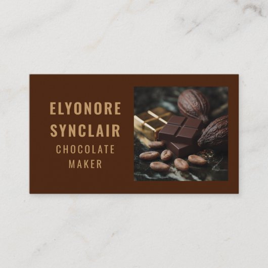 Refined Brown Chocolate Maker Photo Social QR Code 名刺 (正面)