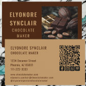 Refined Brown Chocolate Maker Photo Social QR Code 名刺