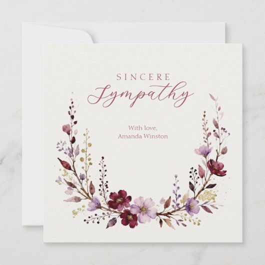 Refined Burgundy Wildflowers & Branches Sympathy (正面)