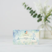 Refined Business Card with QR - Cambrian Cool 名刺 (スタンド正面)