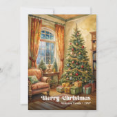 Refined festive scene card classic red green charm シーズンカード (正面)