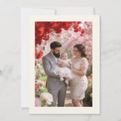 Refined Gold Botanical Cross Christian Baptism 招待状 (裏面)