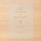 Refined Gold Calligraphy アクリル招待状 (正面)