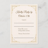 Refined Gold Frame Classic Wedding RSVP Card (正面)