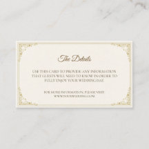 Refined Gold Frame Wedding Details Card