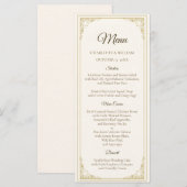 Refined Gold Frame Wedding Menu Card メニュー (正面/裏面)