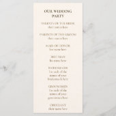 Refined Gold Frame Wedding Program プログラム (裏面)