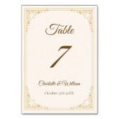 Refined Gold Frame Wedding Table Number テーブルナンバー (裏面)