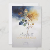 Refined Gold & Navy Blue Botanical Branch Sympathy (正面)