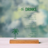 Refined Green Minimalist Beverage Menu アクリルサイン (ニュートラル)