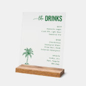 Refined Green Minimalist Beverage Menu アクリルサイン (傾斜)
