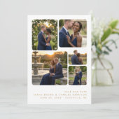 Refined Minimalist 5-Photo Collage Wedding  セーブザデート (スタンド正面)