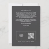 Refined Minimalist Grey Photo Card Wedding Initial セーブザデート (裏面)
