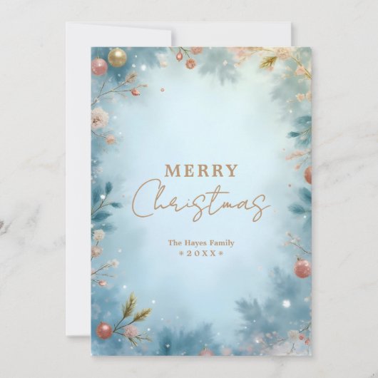 Refined Minimalist Light Blue and Gold Nordic  シーズンカード (正面)