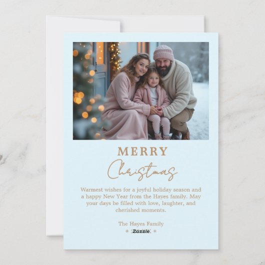 Refined Minimalist Light Blue and Gold Nordic  シーズンカード (裏面)