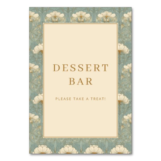 Refined Mint Floral Pattern テーブルナンバー (正面)