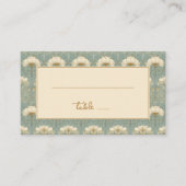 Refined Mint Floral Pattern プレイスカード (正面)