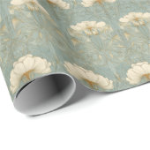 Refined Mint Floral Pattern ラッピングペーパー (ロールコーナー)
