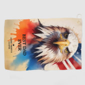 Refined Modern & Elegant Patriotic Eagle ゴルフタオル (横)