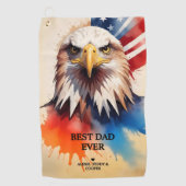 Refined Modern & Elegant Patriotic Eagle ゴルフタオル (正面)