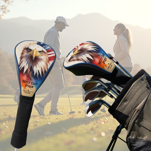 Refined Modern & Elegant Patriotic Eagle ゴルフヘッドカバー