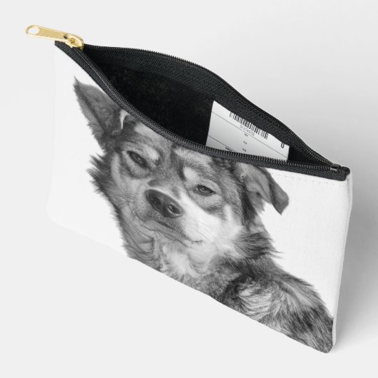 Refined Monochrome Large Mixed Breed Canine アクセサリーポーチ (見開き)