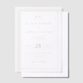 Refined Navy Calligraphy Template ベラム紙招待状 (オフセット)